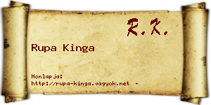 Rupa Kinga névjegykártya